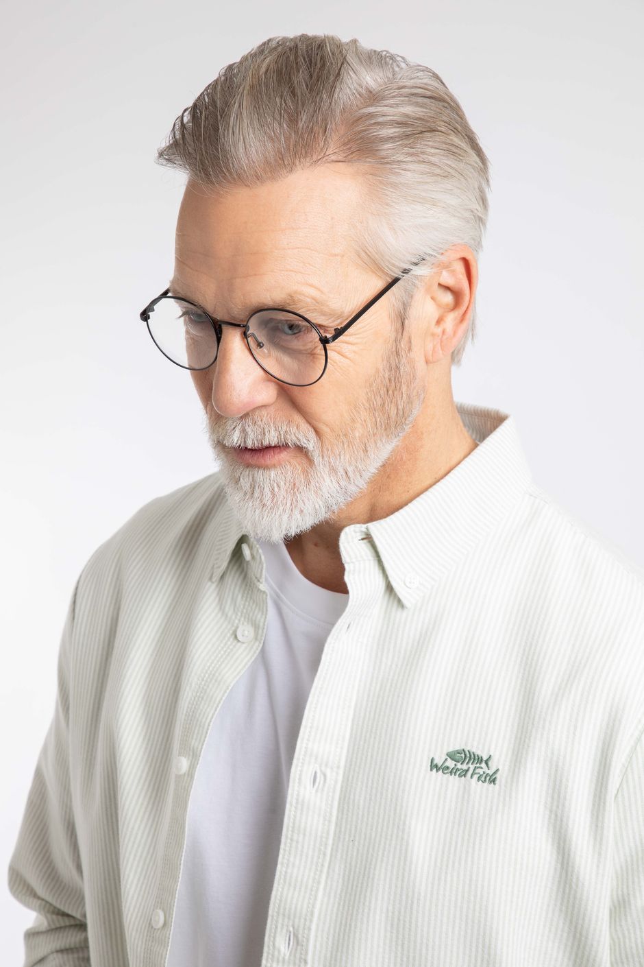 Benedict Striped Oxford Shirt Laurel Green