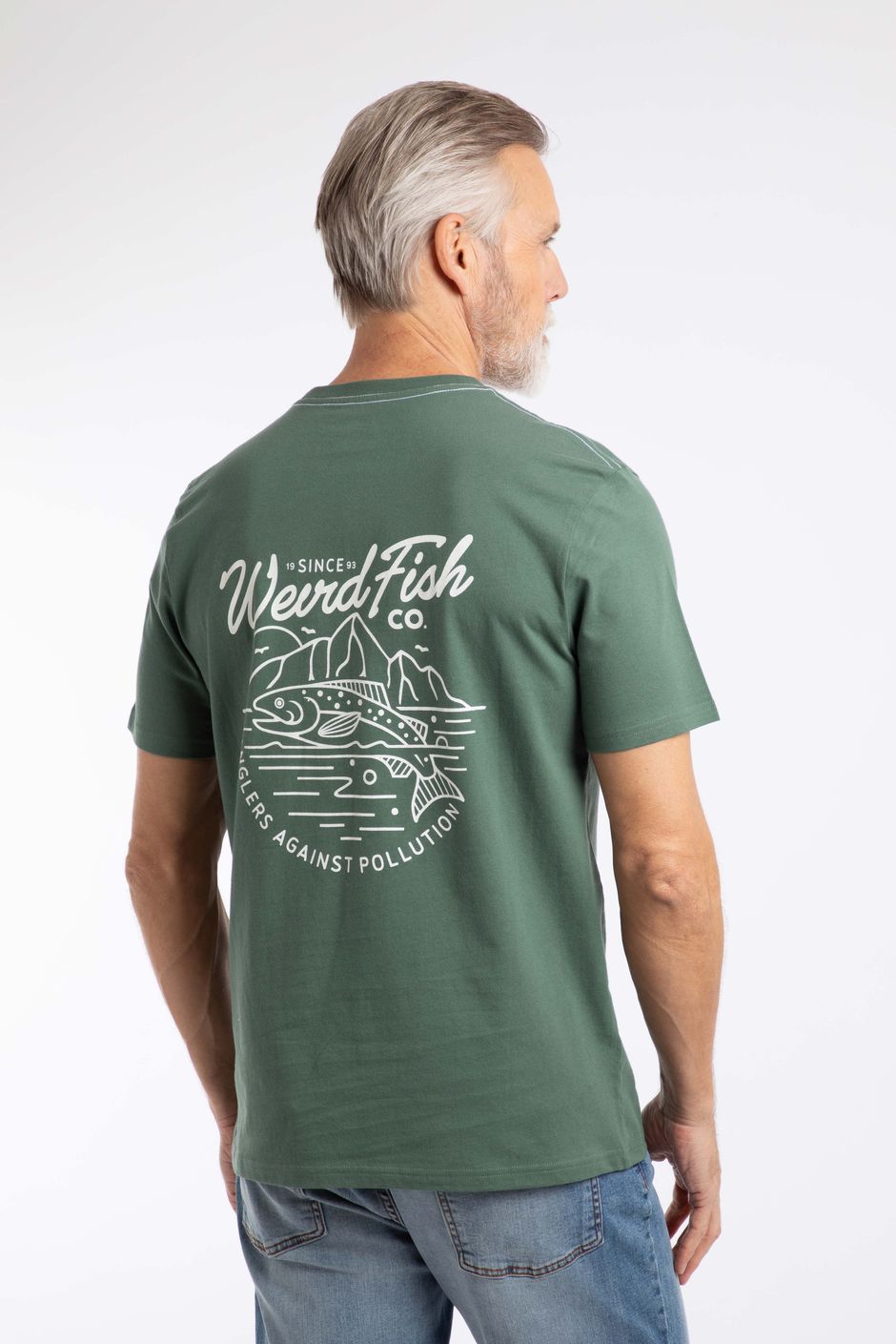 Angling Back Print Angling Trust Graphic T-Shirt Dusky Green
