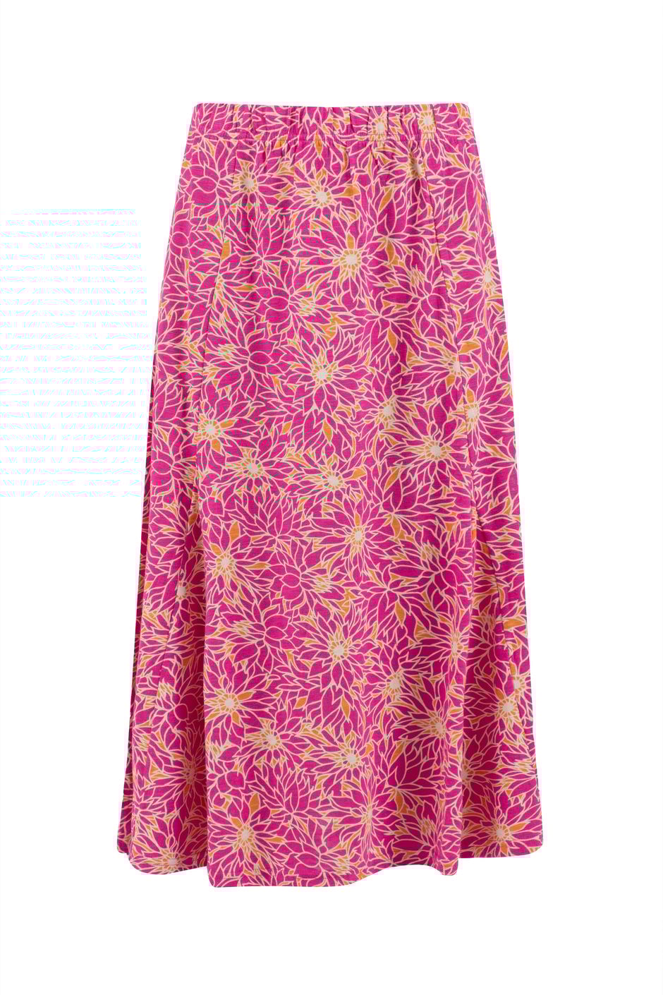 Romaro Printed Jersey Midi Skirt Gerbera