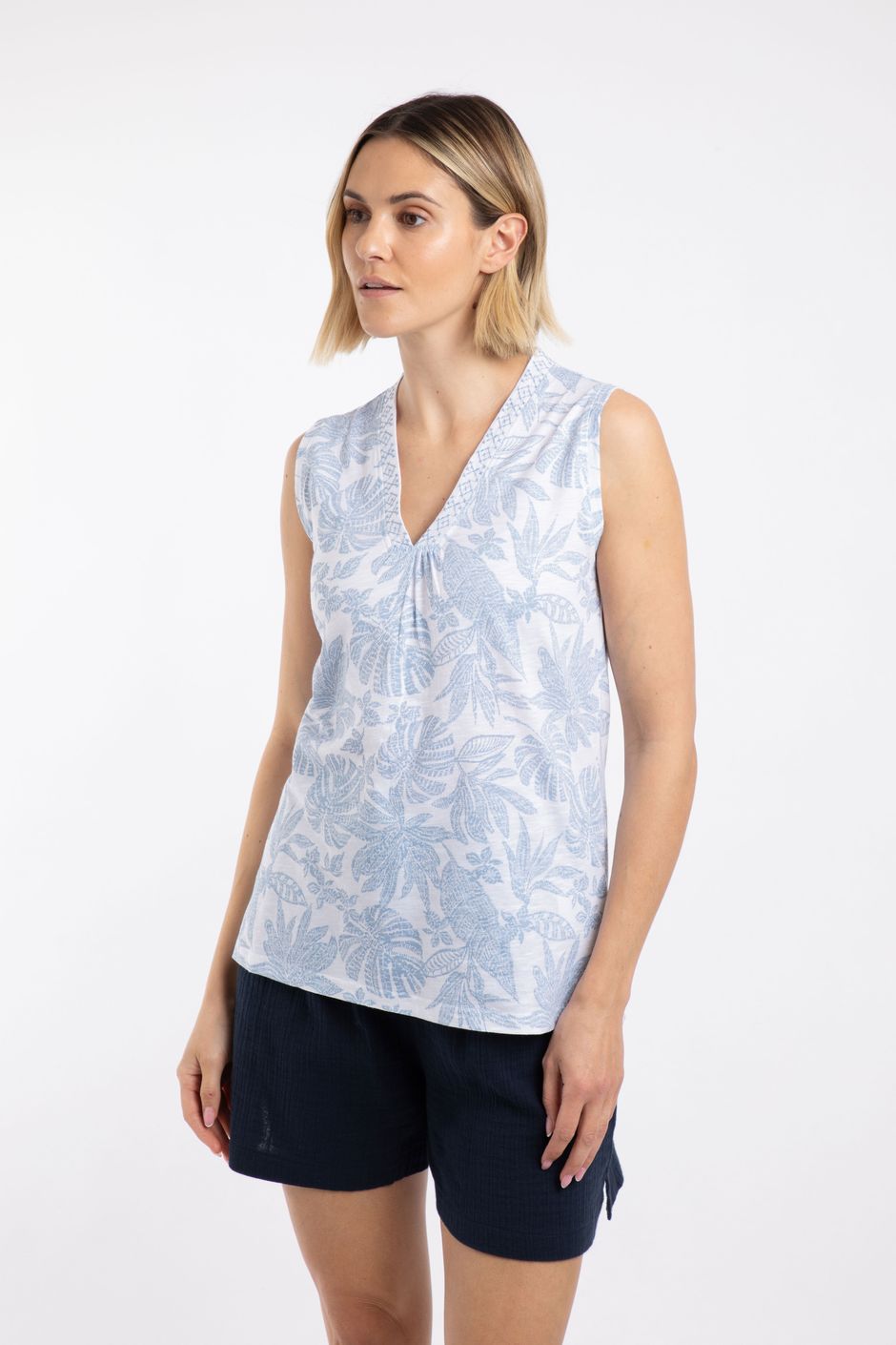 Nonno Printed Jersey Vest Skyway