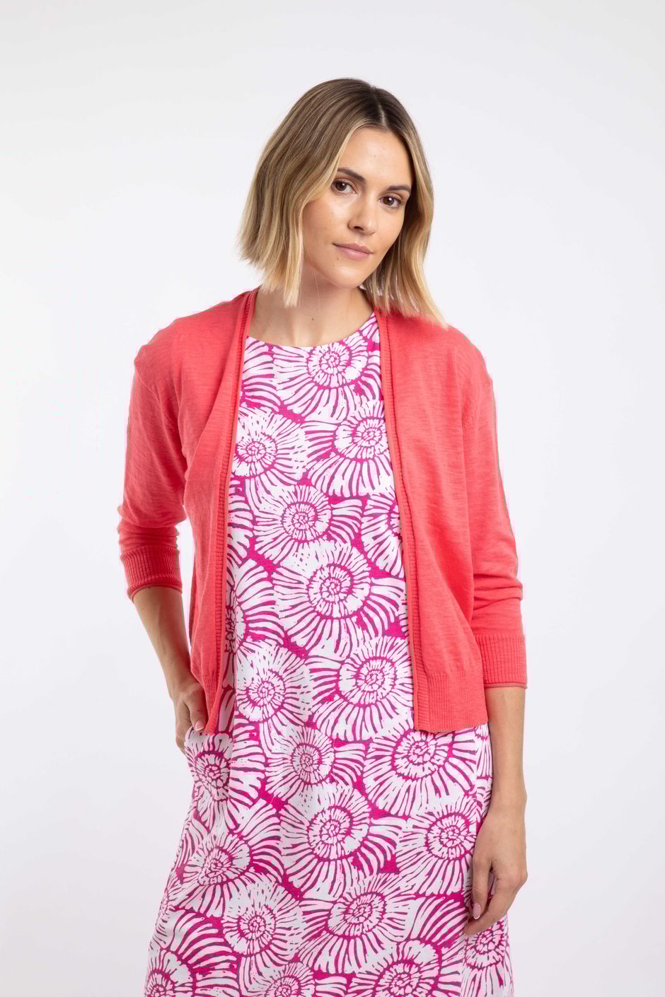 Limon Lightweight Outfitter Cardigan Flamingo