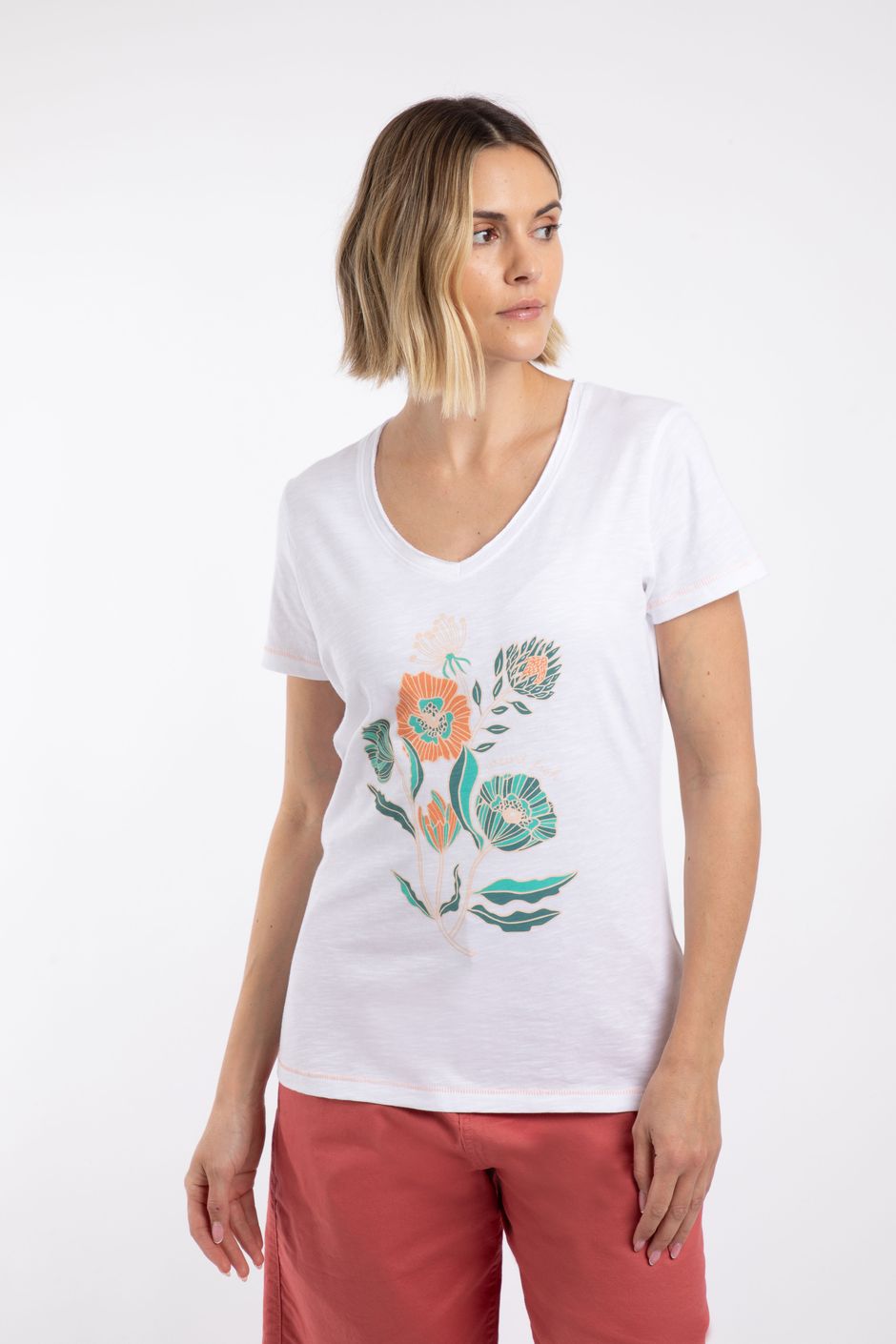 Botanics Front Print Graphic T-Shirt White