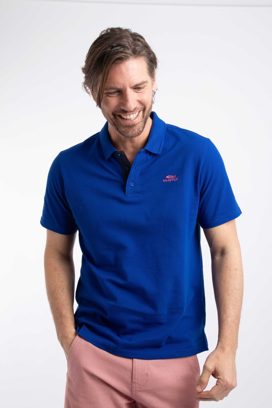 Miles Pique Polo Shirt Mazarine Blue