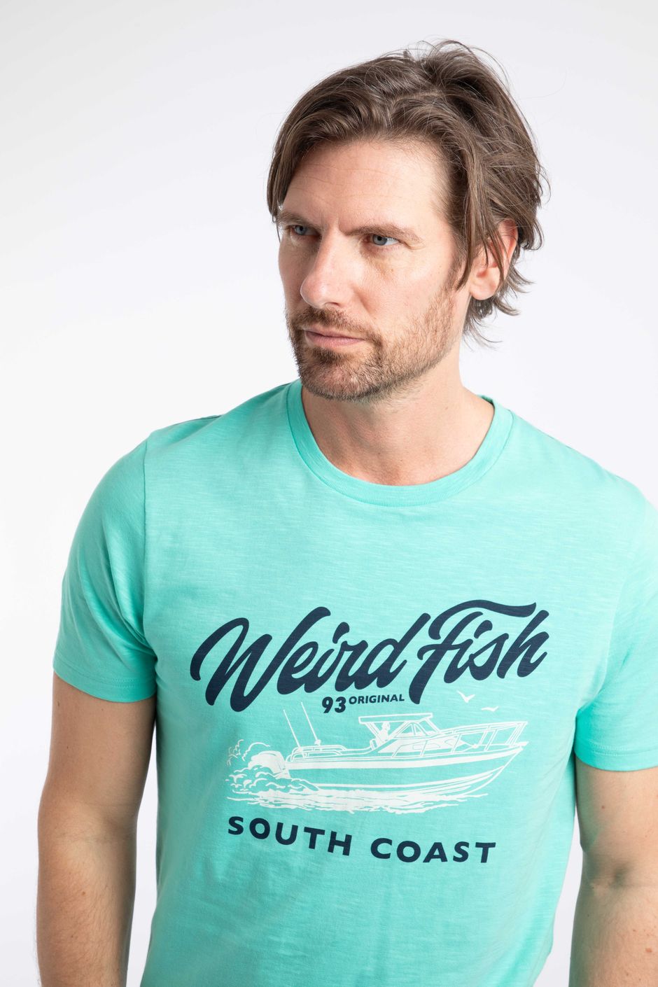 South Coast Front Print Graphic T-Shirt Aqua Marine