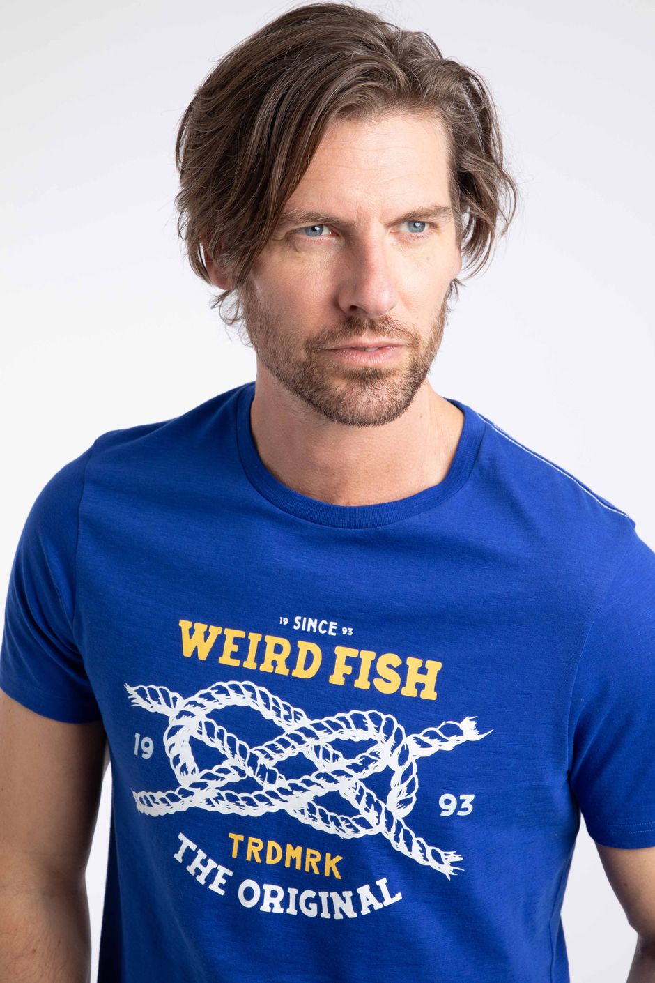 Cast Off Front Print Graphic T-Shirt Mazarine Blue