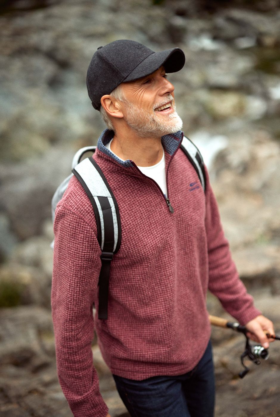 Newark 1/4 Zip Grid Fleece Garnet