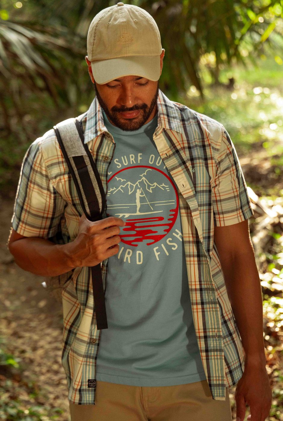 Judd Short Sleeve Check Shirt Ecru