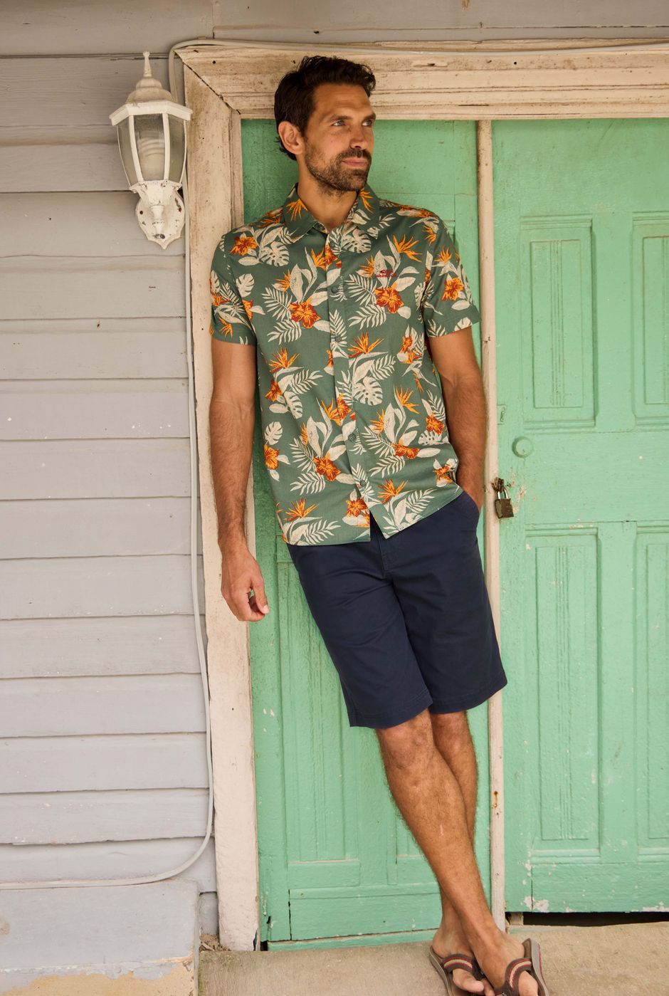 Rayburn Cotton Flat Front Shorts Navy