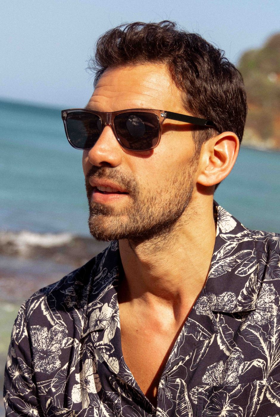 Charlton Rectangular Sunglasses  Gunmetal