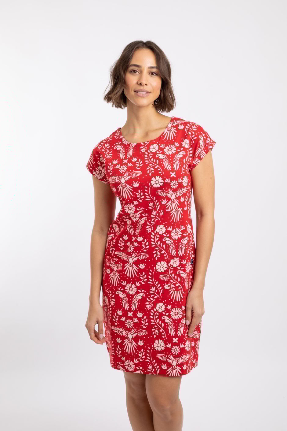 Tallahassee Printed Jersey Dress Rich Red