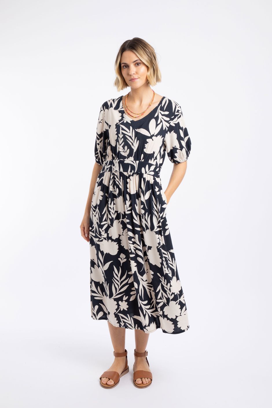 Dilsha Printed Midi Dress Nightshade