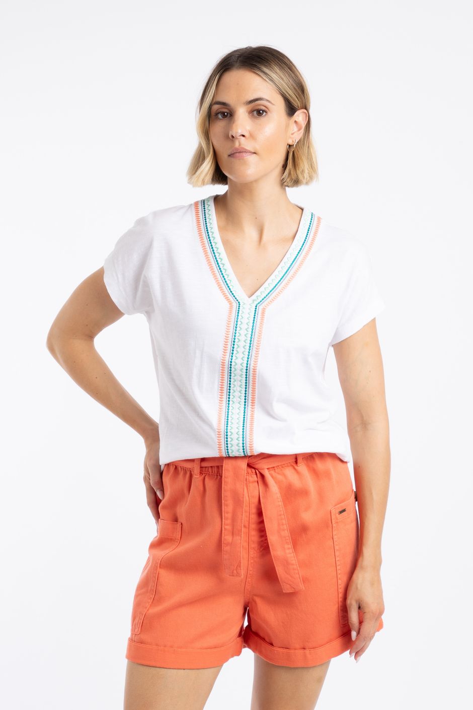 Lomie Embroidered T-Shirt White