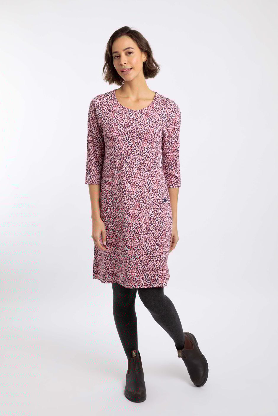 Starshine Printed Jersey Dress Begonia Pink