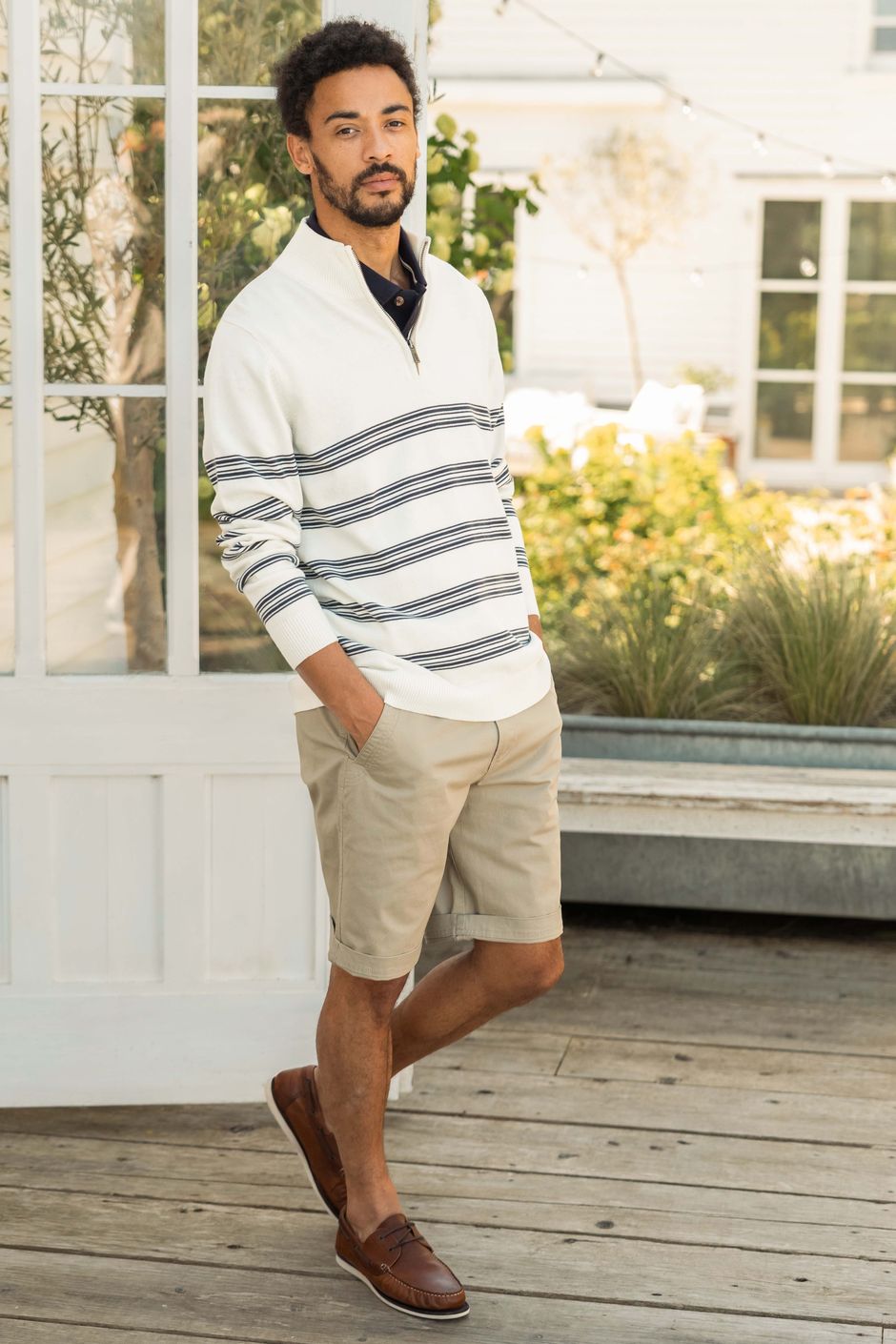 Rayburn Cotton Flat Front Shorts Flint Stone