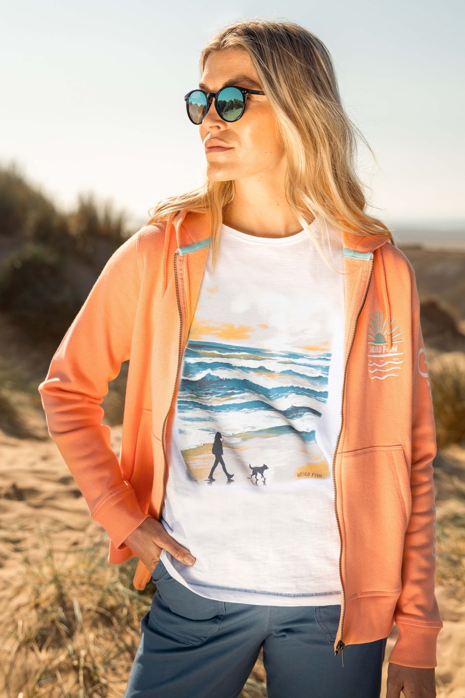 Walking Club Front Print Graphic T-Shirt White