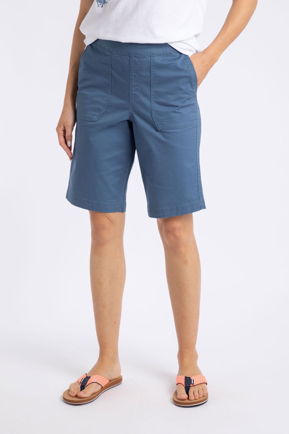 Kinnie Flat Fronted Shorts Faded Blue