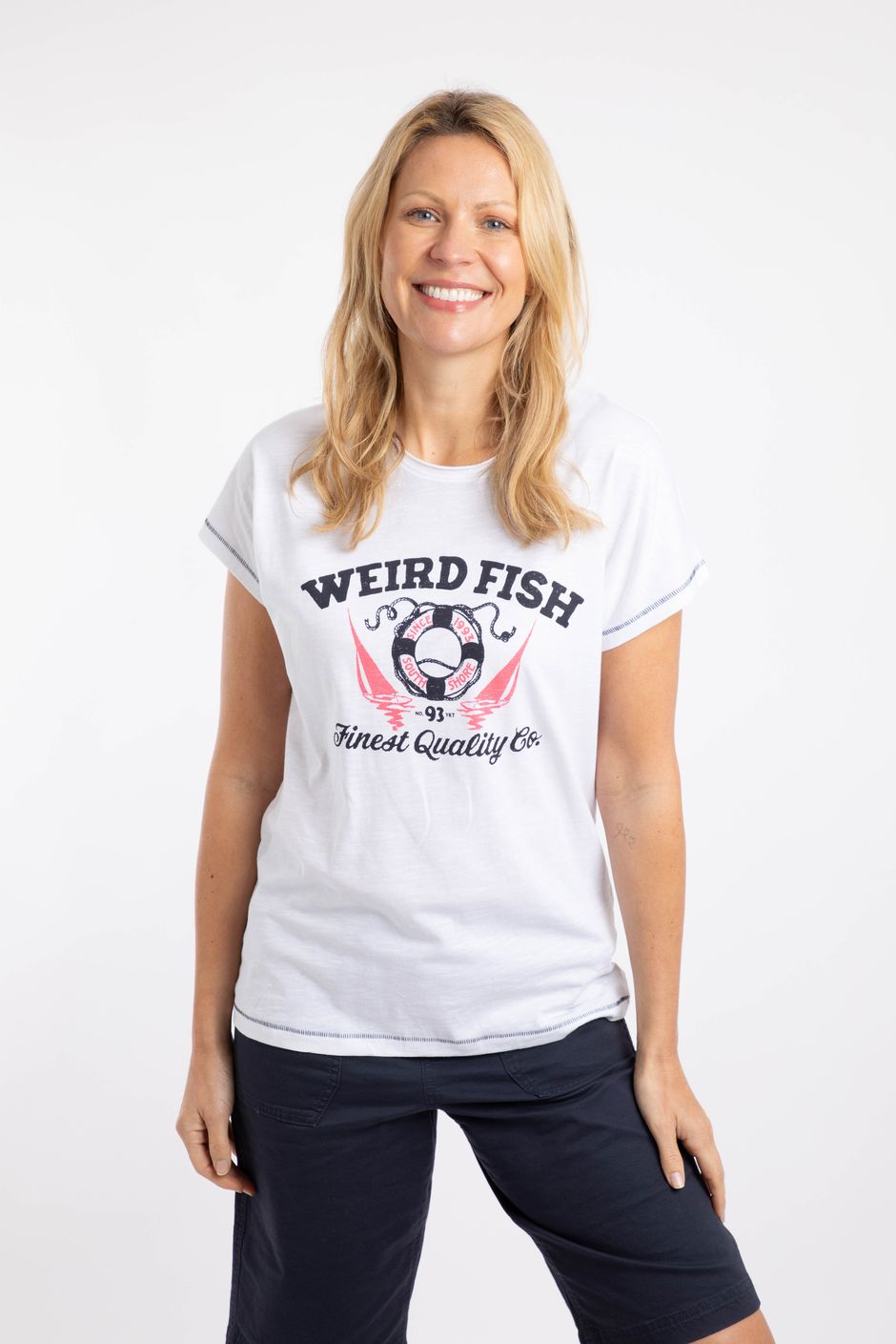 South Shore Front Print Graphic T-Shirt White