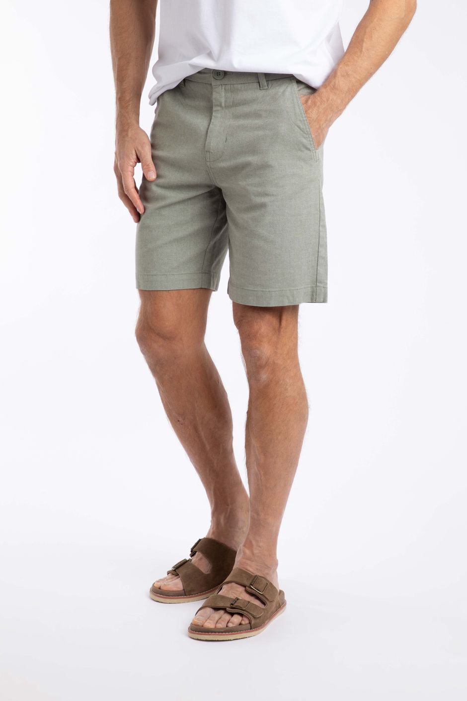 Charleston Textured Chino Shorts Woodland Sage