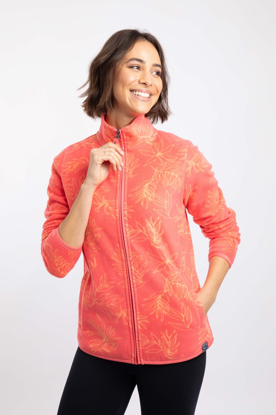 Rochelle Full Zip Printed Microfleece Flamingo