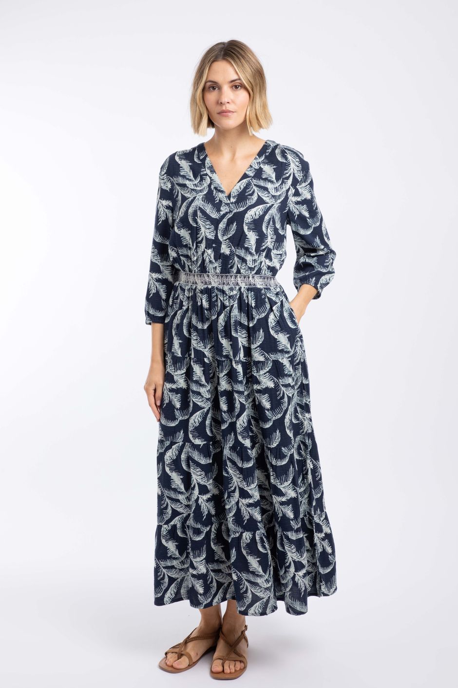 Himanshee Printed Viscose Maxi Dress Ink