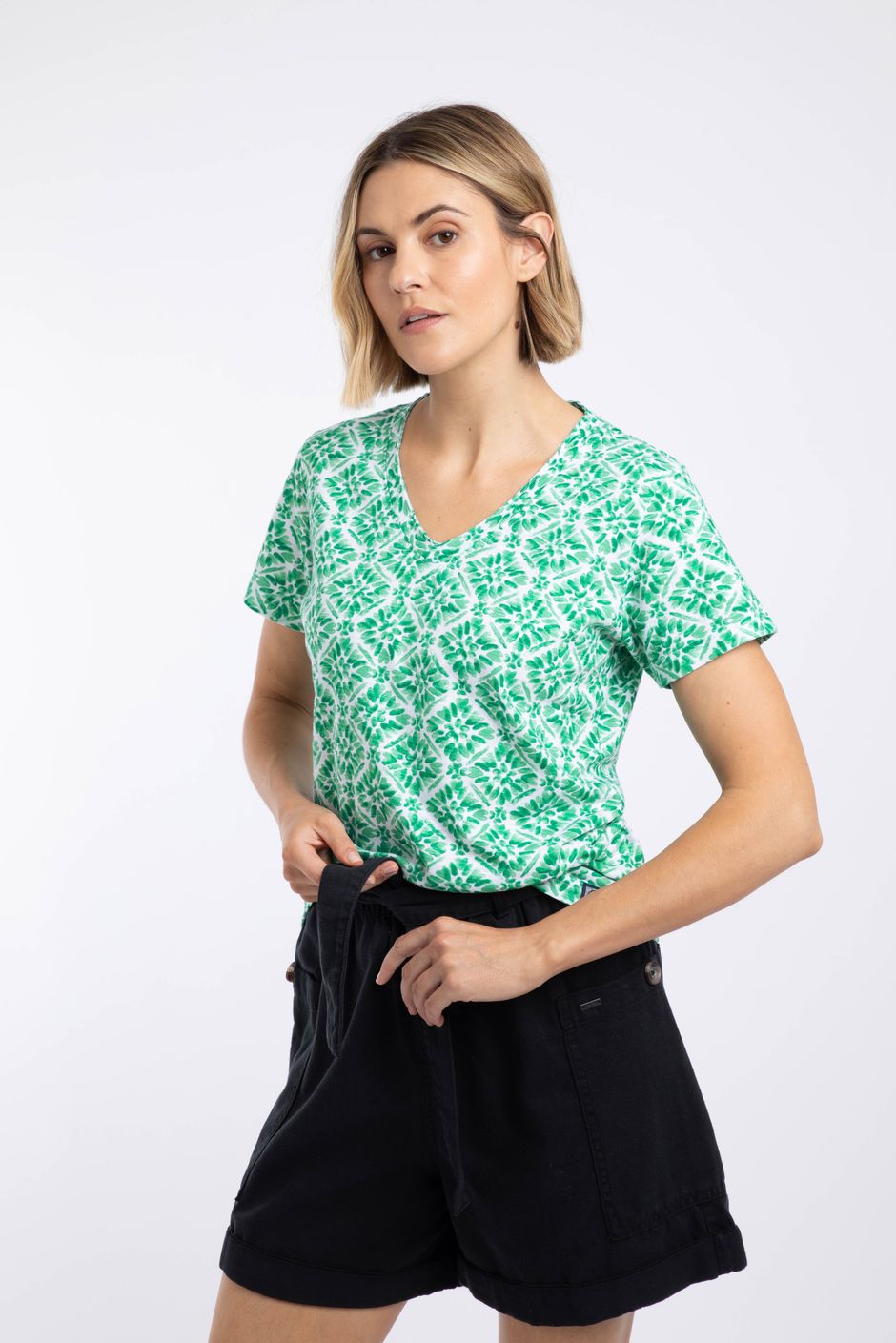 Merica Printed Jersey T-Shirt Beach Glass