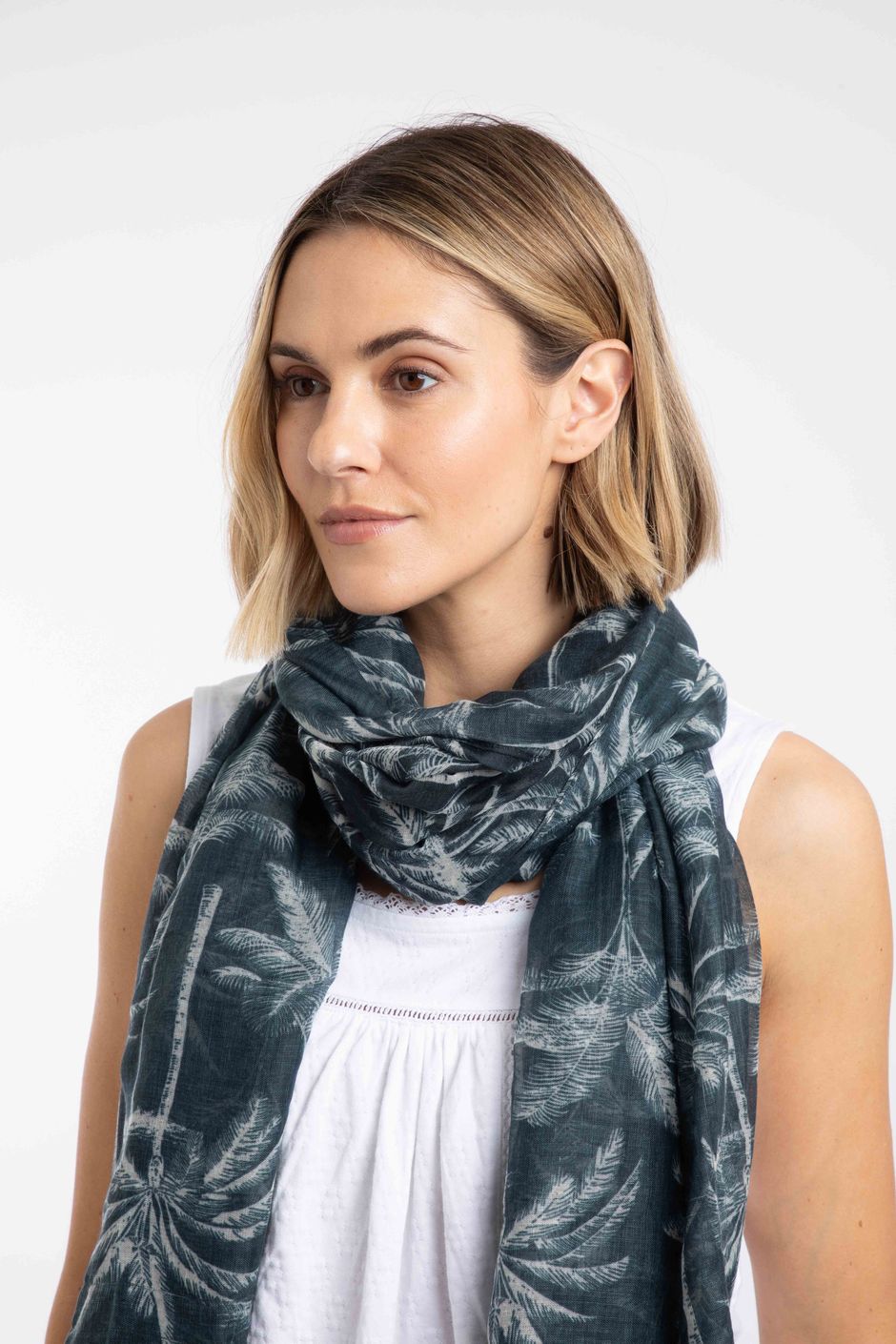 Kiera Printed Sarong Scarf Black