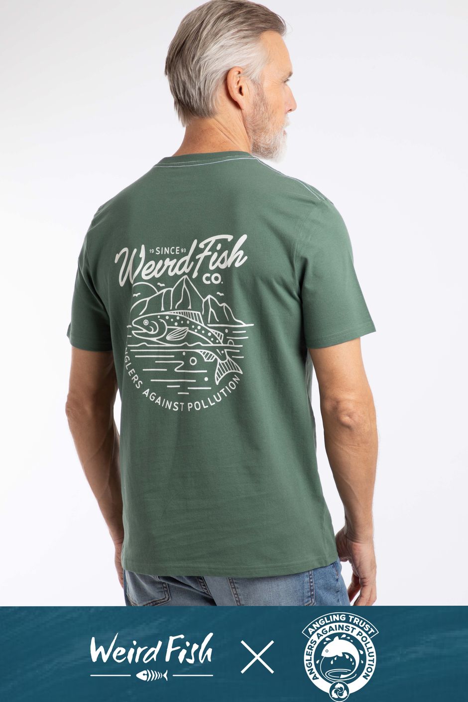 Angling Back Print Angling Trust Graphic T-Shirt Dusky Green
