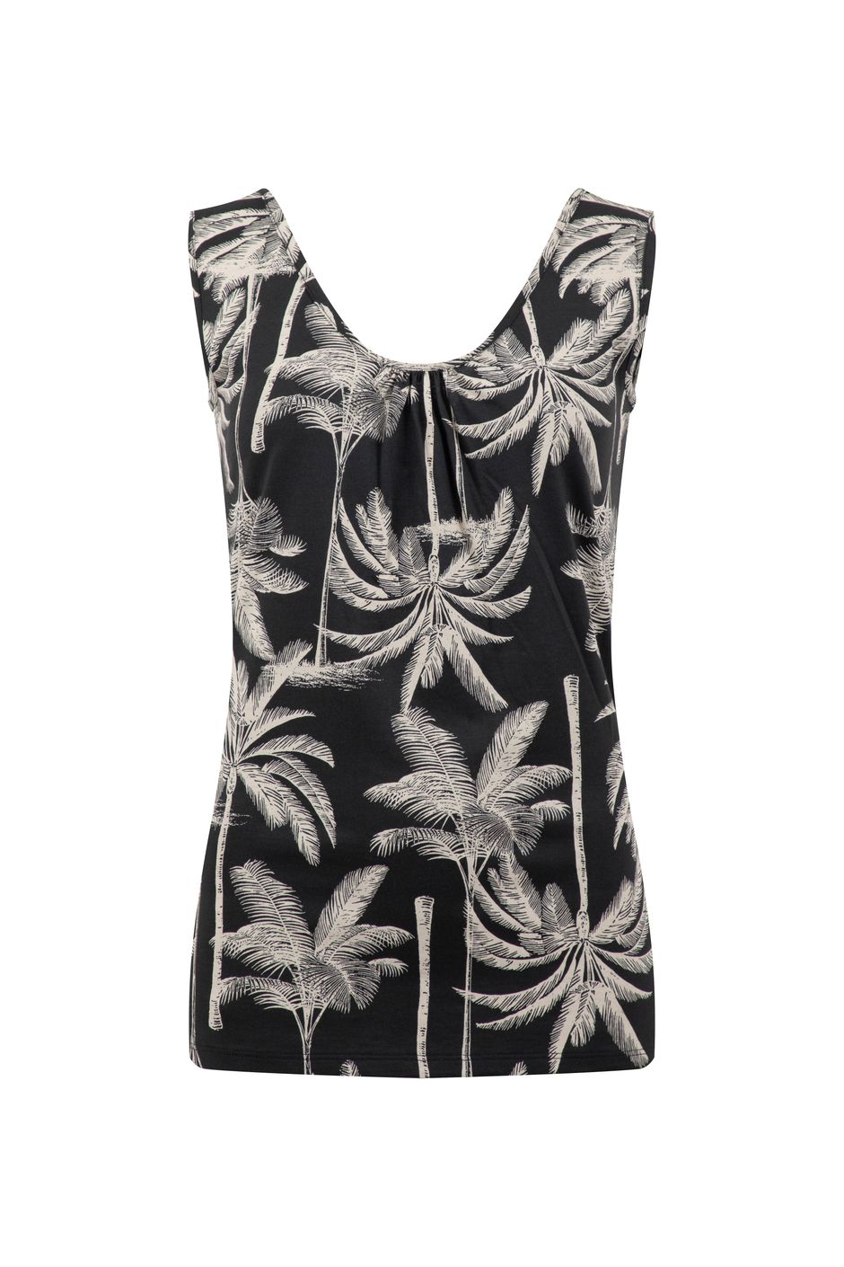 Dani Printed Scoop Neck Vest Black