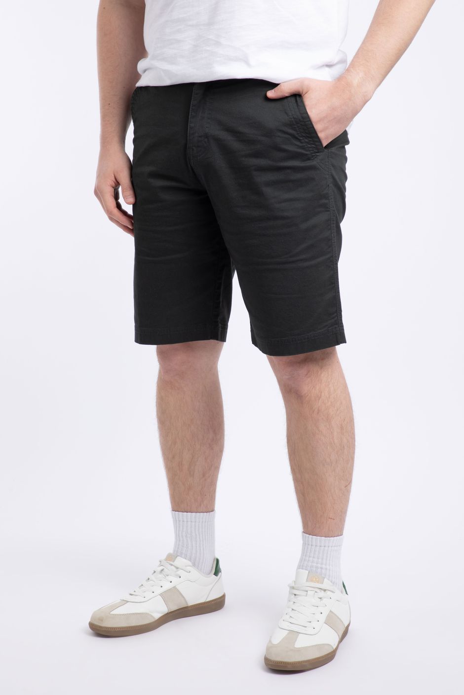 Rayburn Cotton Flat Front Shorts Washed Black
