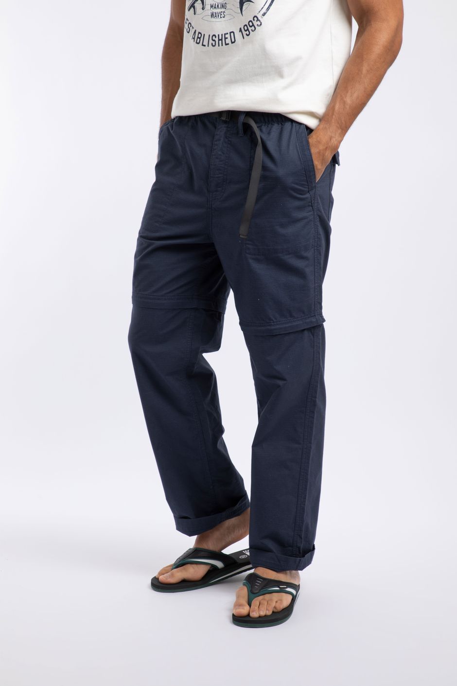 Wade Ripstop Zip Off Trousers Navy