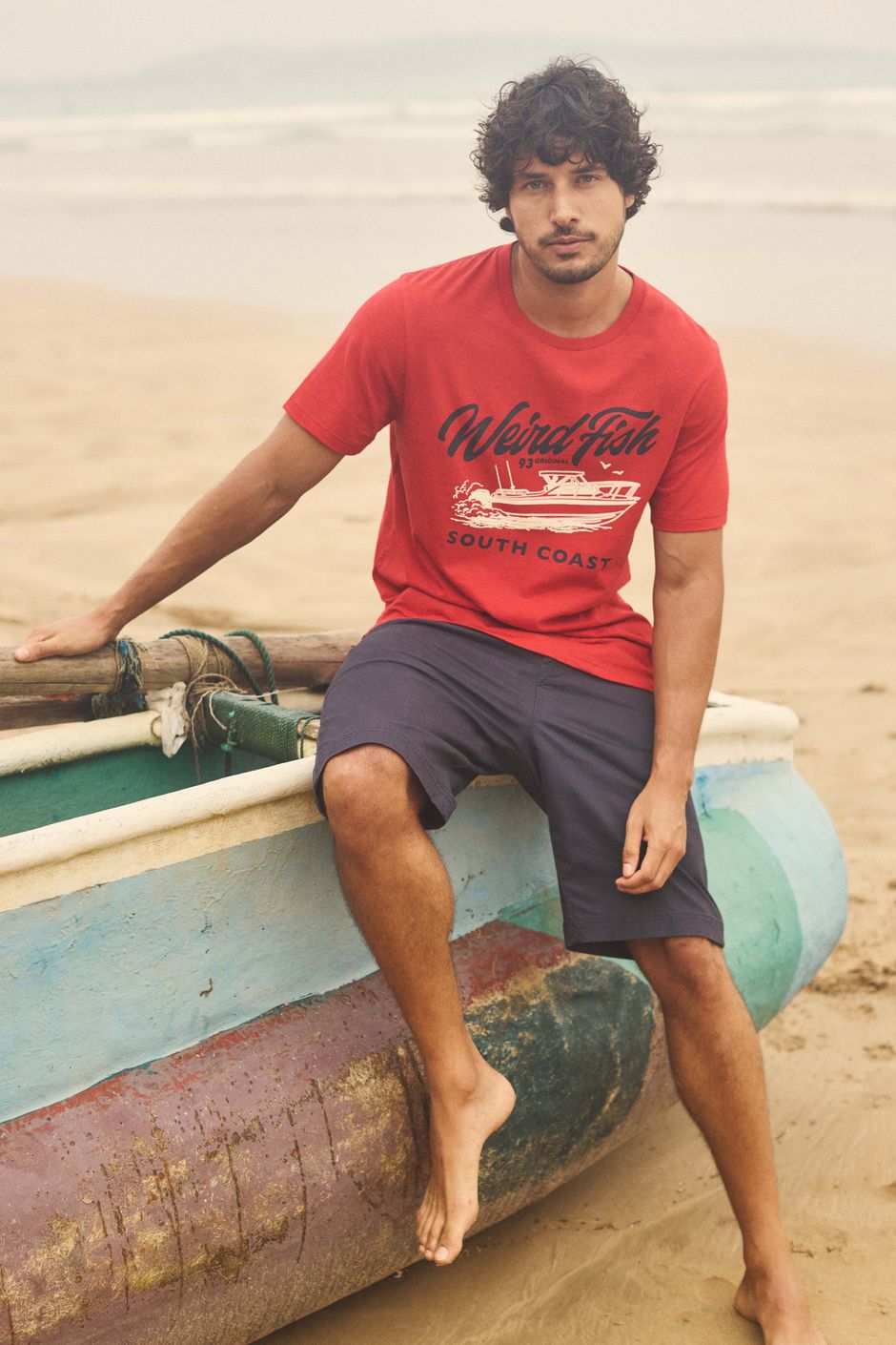 South Coast Front Print Graphic T-Shirt Barberry Red Marl