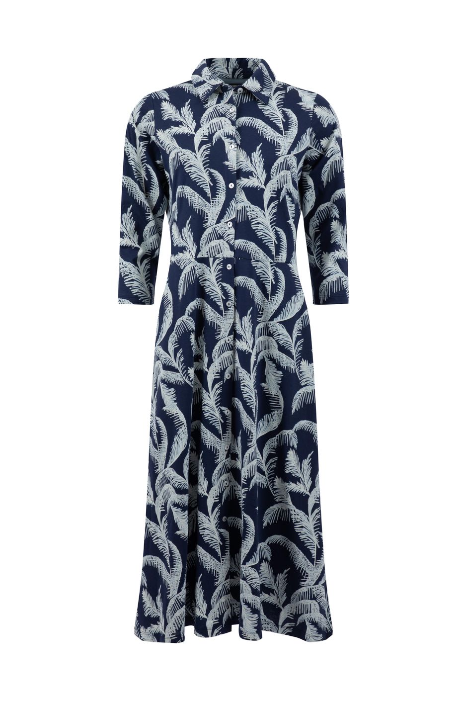 Hydra Printed Jersey Shirt Dress Ink