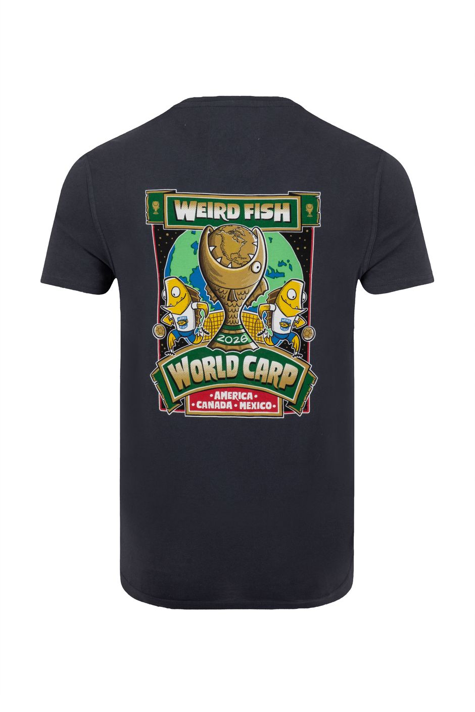 Worldoftshirts Fish The World Carp 26 Back Print Artist T-Shirt Navy | Weird Fish