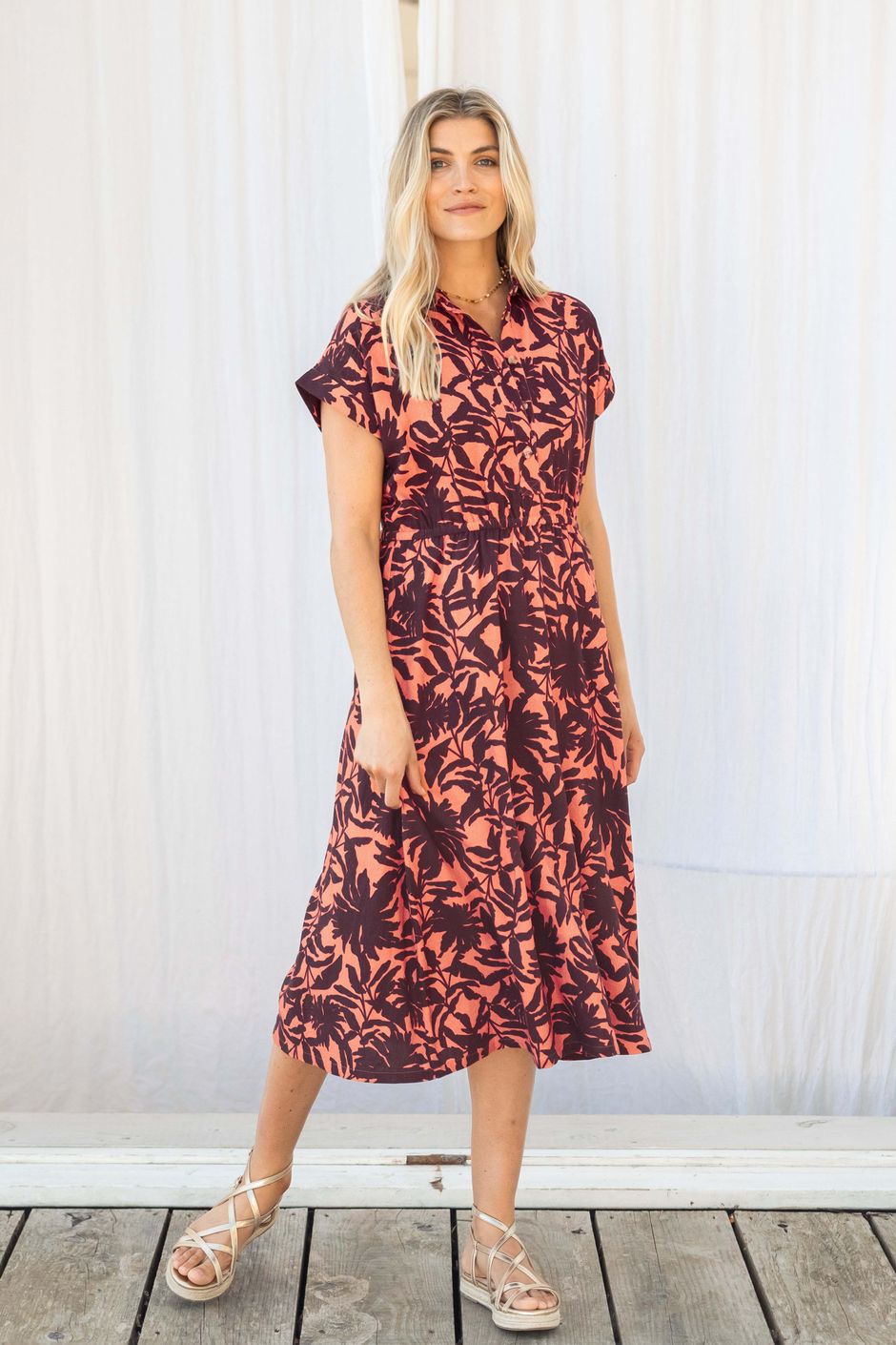 Artemis Printed Jersey Shift Dress Sunset