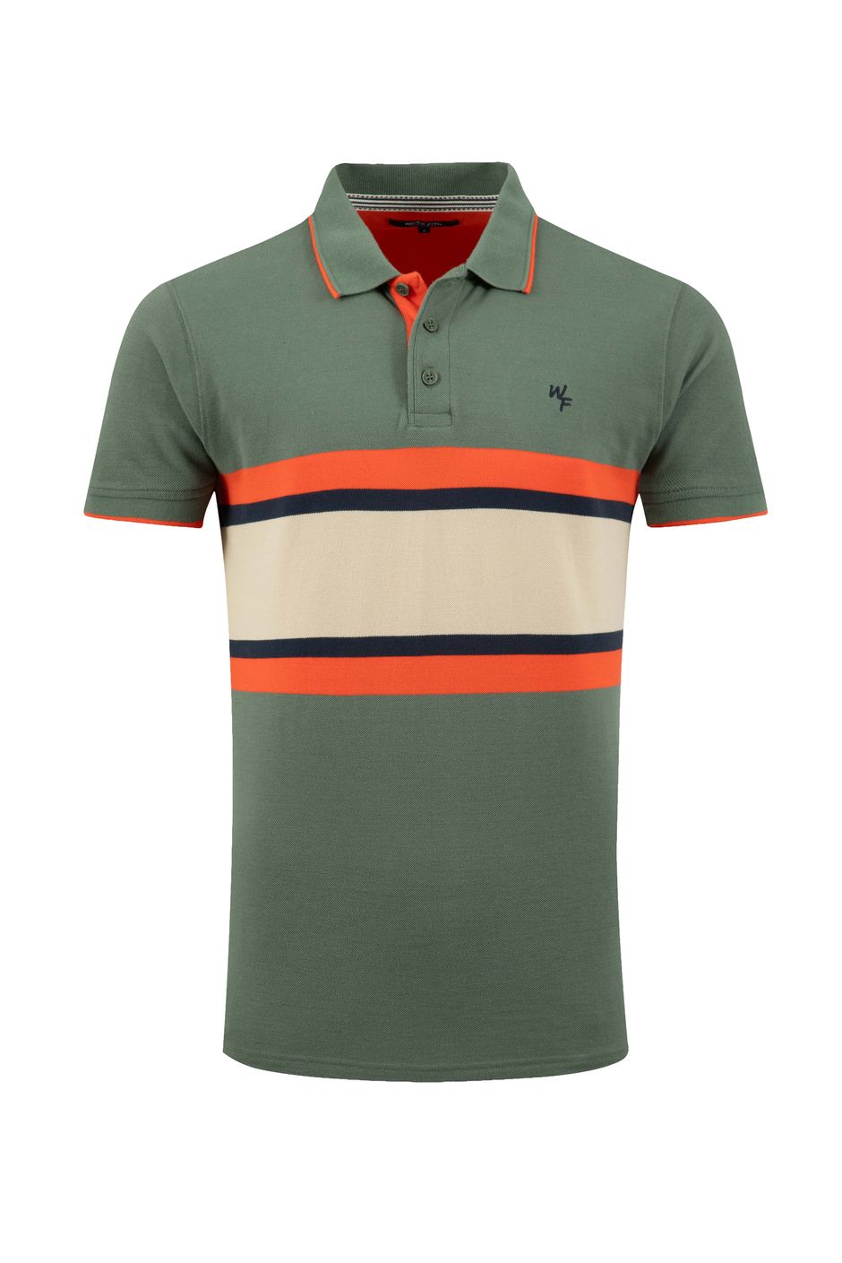 Bradbury Pique Stripe Polo Shirt Woodland Sage