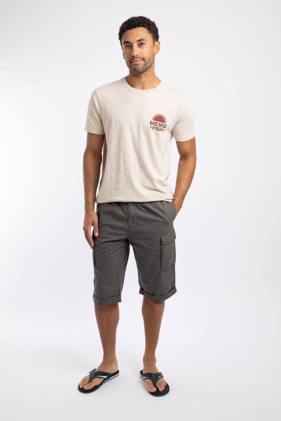Summersville 3/4 Length Ripstop Cargo Shorts Dark Grey