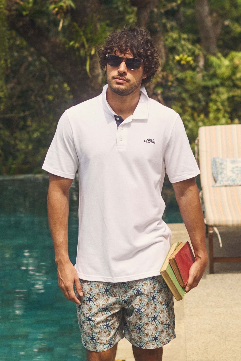 Miles Pique Polo Shirt White