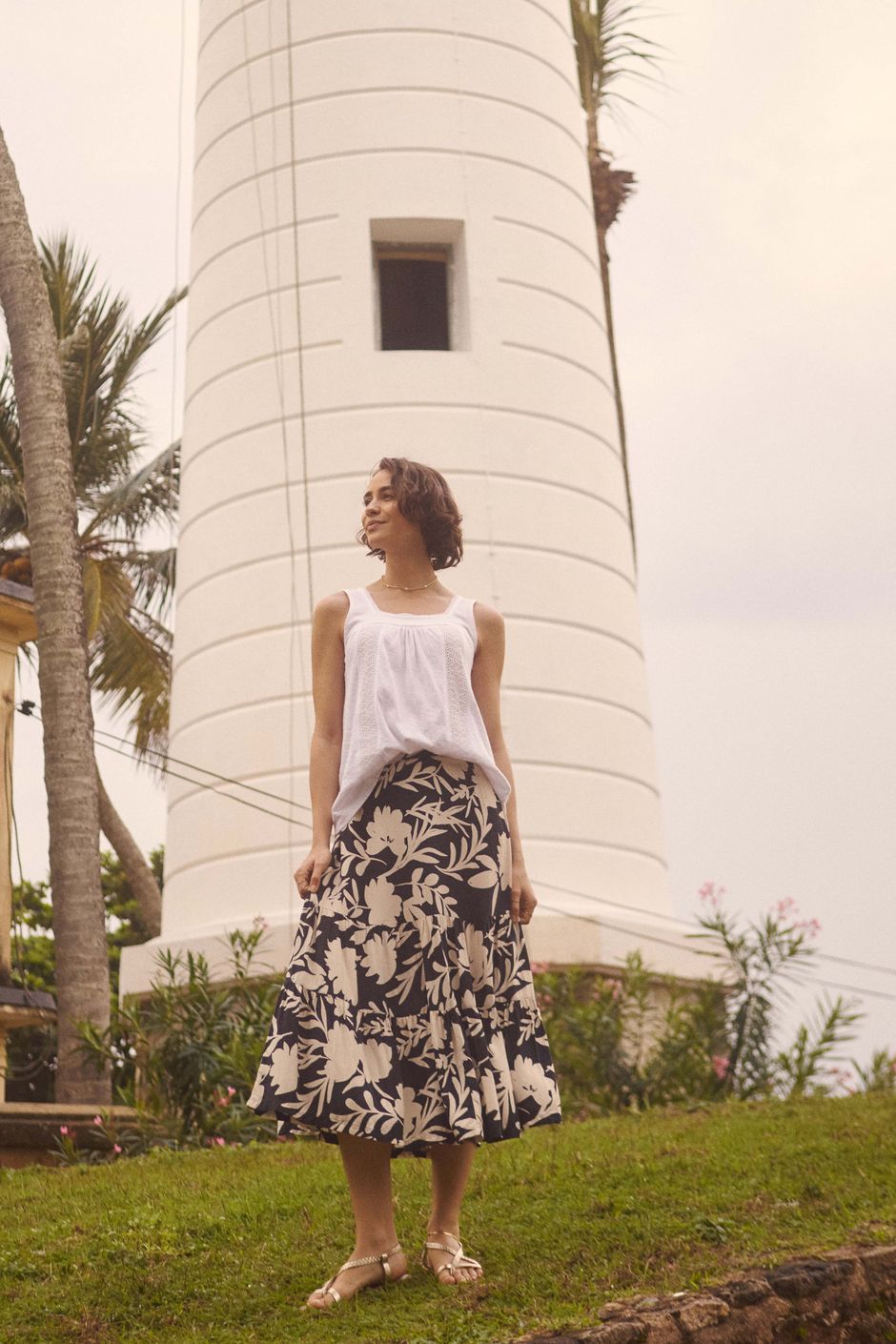 Cassis Printed Tiered Skirt Nightshade