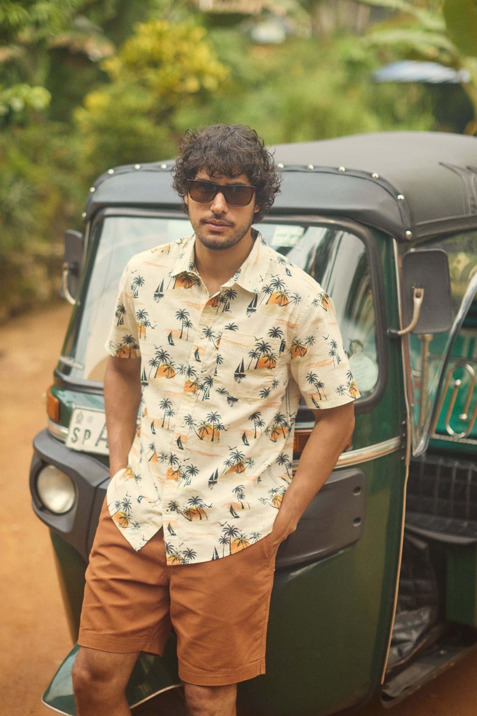 Faraway Short Sleeve Printed Shirt Ecru