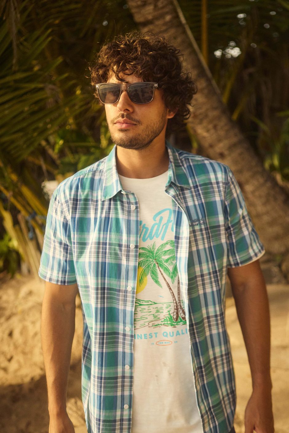 Judd Short Sleeve Check Shirt Faded Blue