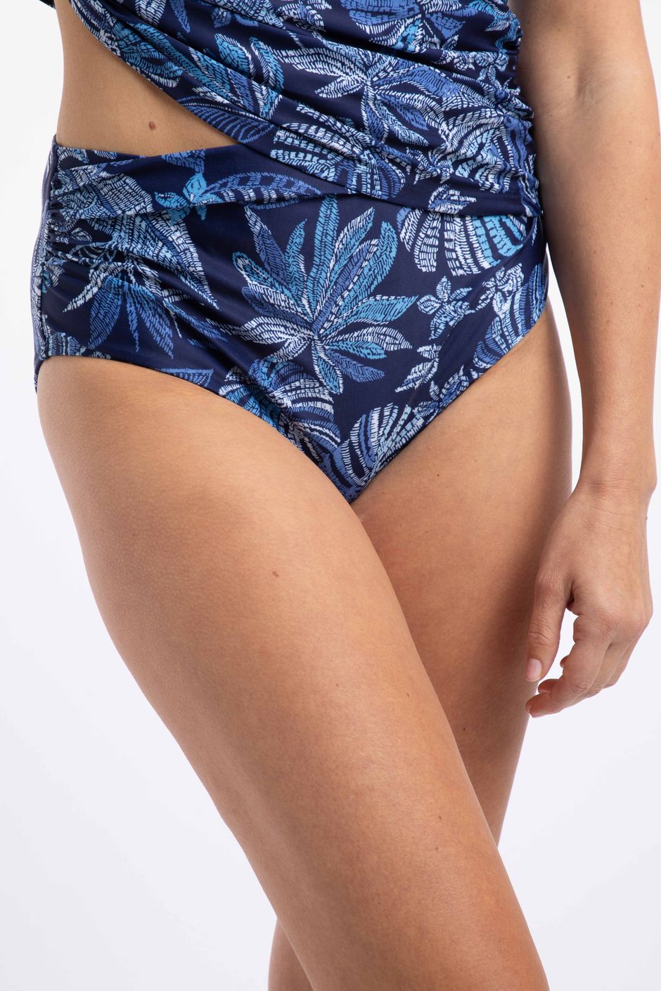 Hinata Printed Bikini Bottoms Blue Indigo