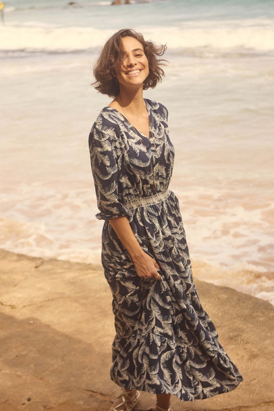 Himanshee Printed Viscose Maxi Dress Ink