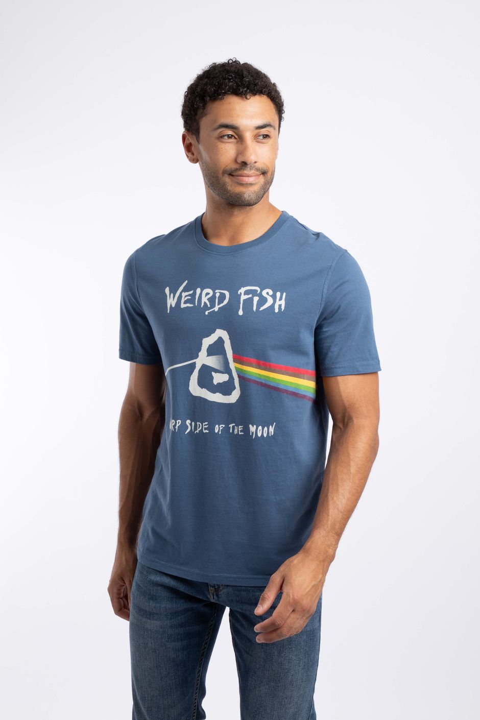 Carp Side Front Print Artist T-Shirt Ensign Blue