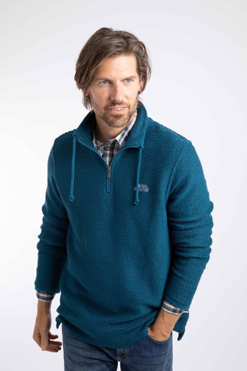 Cruiser 1/4 Zip Macaroni Deep Sea Blue