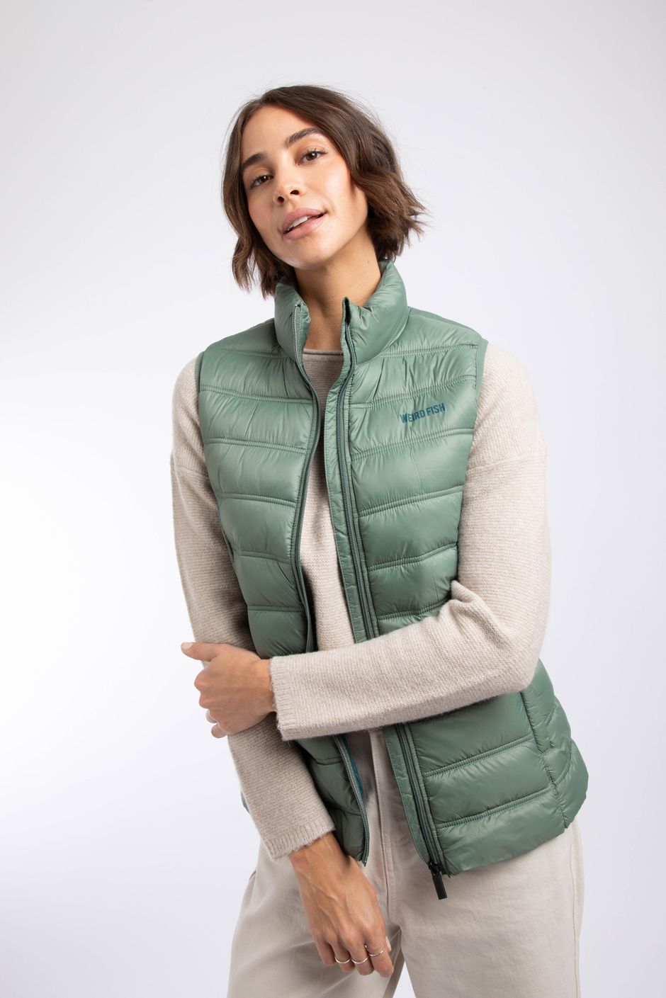 Atissa Lightweight Padded Gilet Military Green