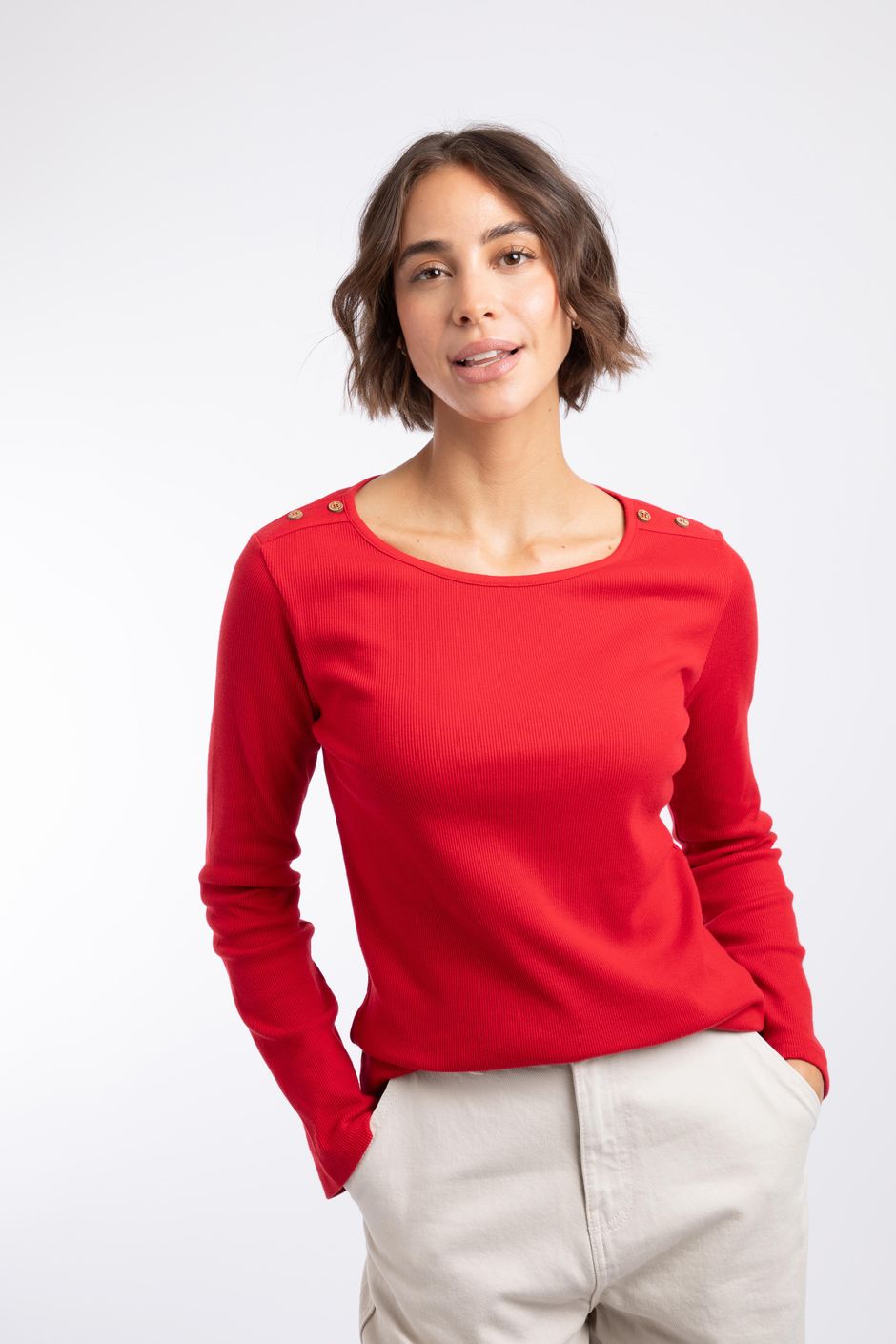 Maine Ribbed Outfitter T-Shirt Pomegranate