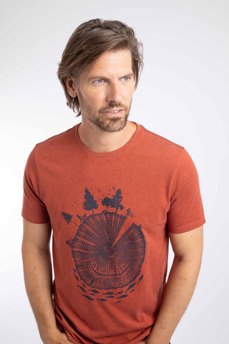 Woodsman Front Print Graphic T-Shirt Maple Brown