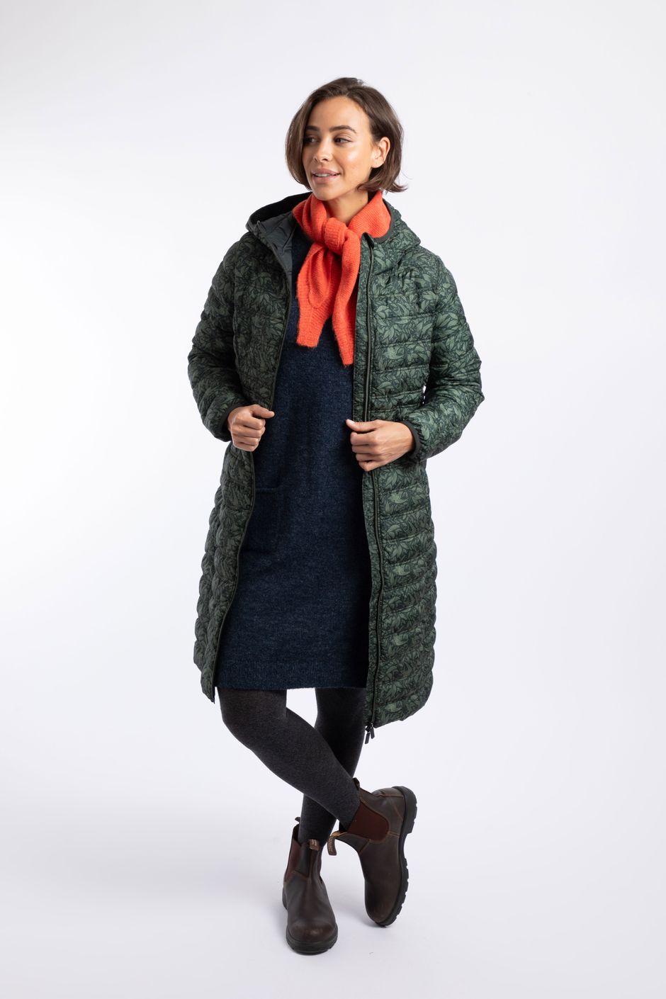 Iryssa Lightweight Padded Midline Hooded Jacket Cypress Green