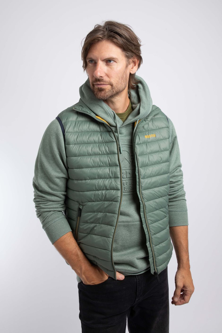 Langtree Lightweight Showerproof Padded Gilet Military Green