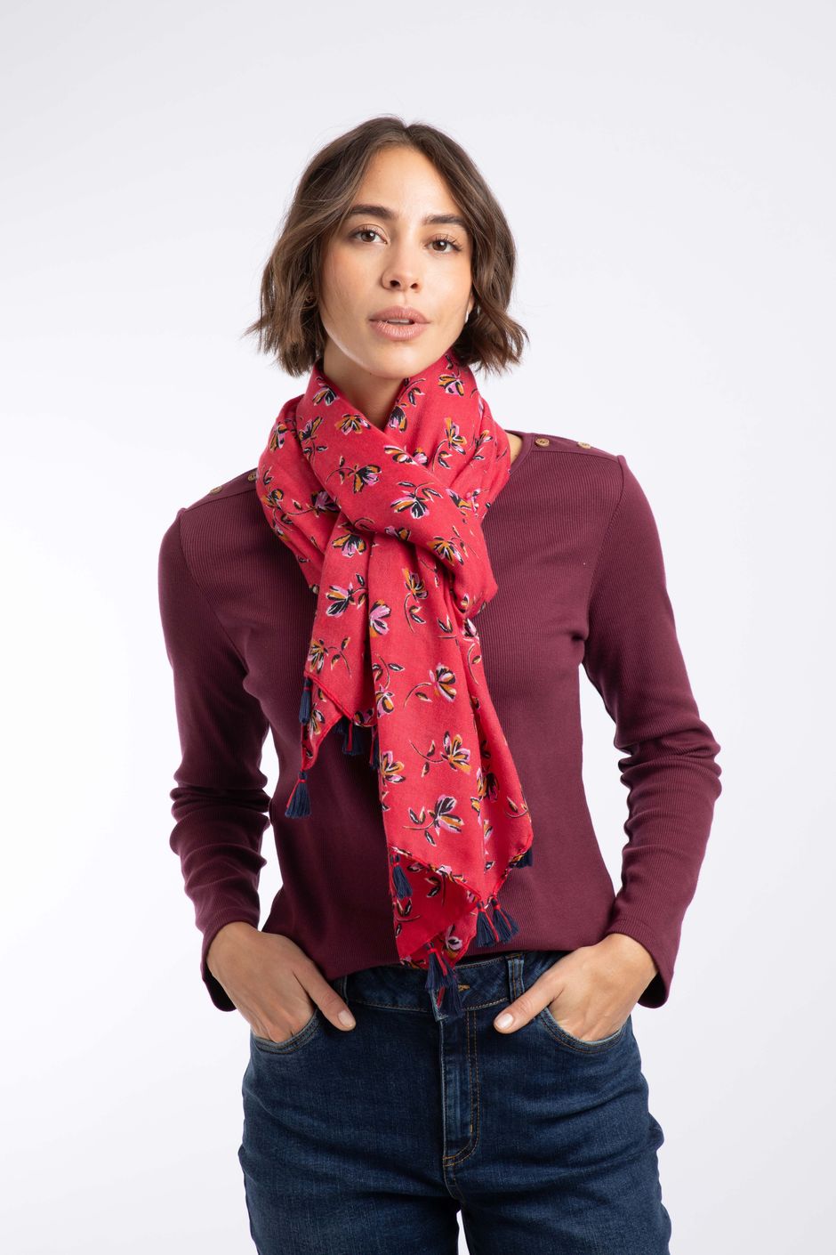 Marelia Printed Scarf Acer Red